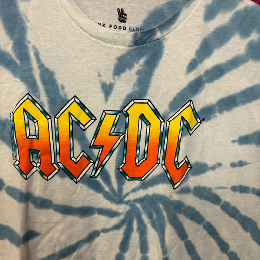 AC/DC Band Name Spell-Out Logo Heavy Metal Tie Dye XL