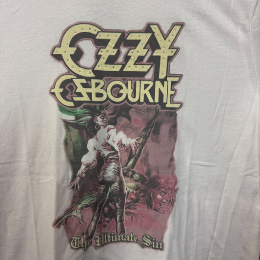 Ozzy Ozbourne The Ultimate Sin Bedazzled Goth Metal Tee medium