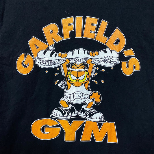 Garfield's Gym Lifting Sub Graphic Design T-Shirt Medium