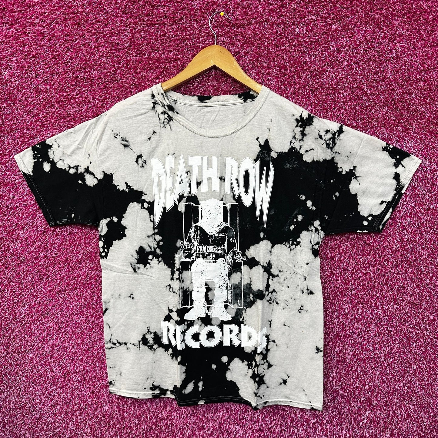Death Row Records Bleach Dye Rap Tshirt size Large