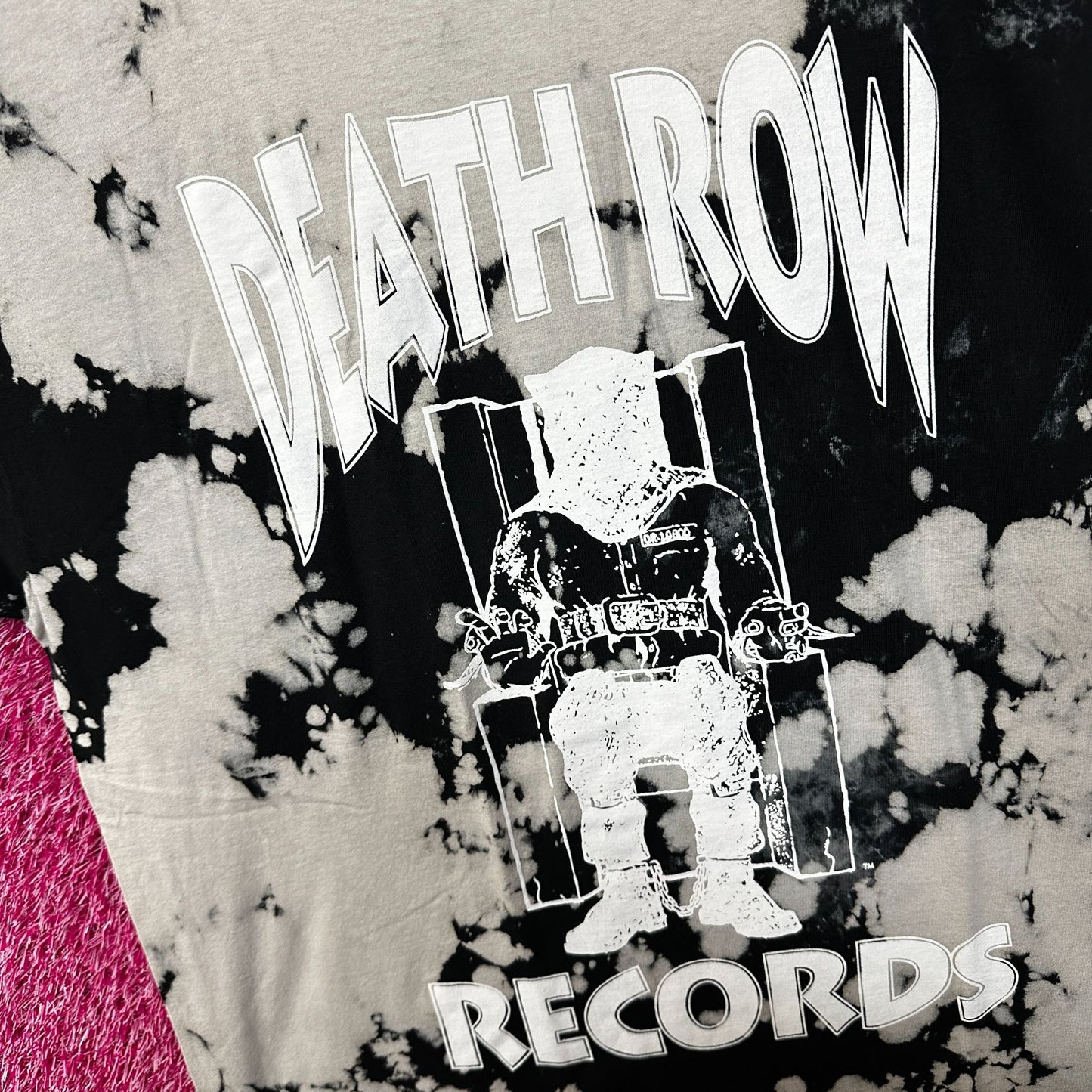 Death Row Records Bleach Dye Rap Tshirt size Large