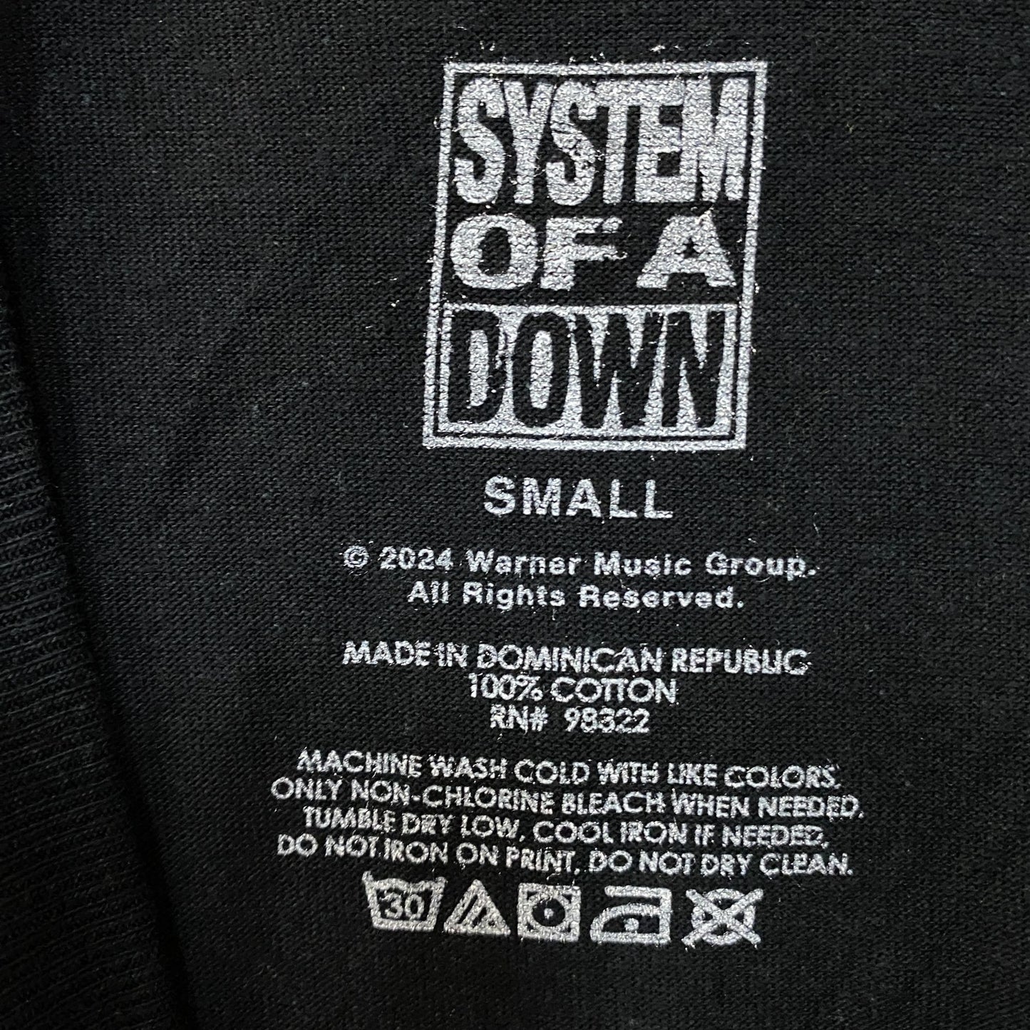 System Of A Down Toxicity Album T-Shirt Size Small