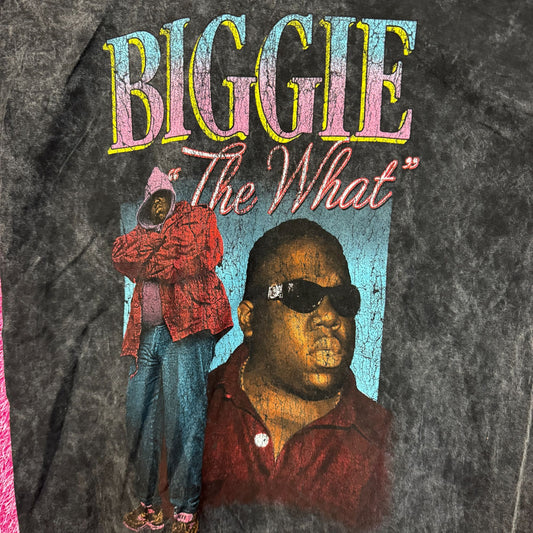 Notorious B.I.G. The What mineral wash Rap shirt size XL