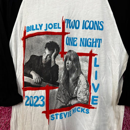 Billy Joel N Stevie Nicks white baseball Tour 2023 Tshirt size Medium