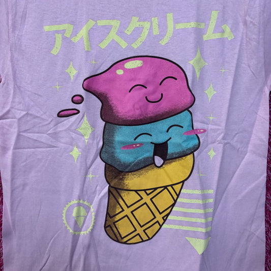 Threadless Kawaii Ice cream Graphic Design T-Shirt Small