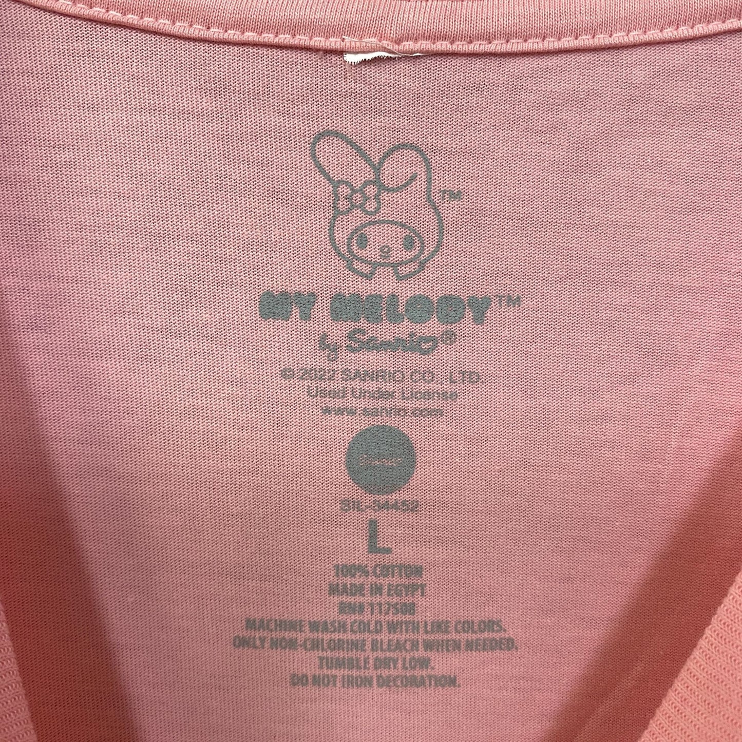 Sanrio My Melody Cute Graphic Design Pink T-Shirt Large