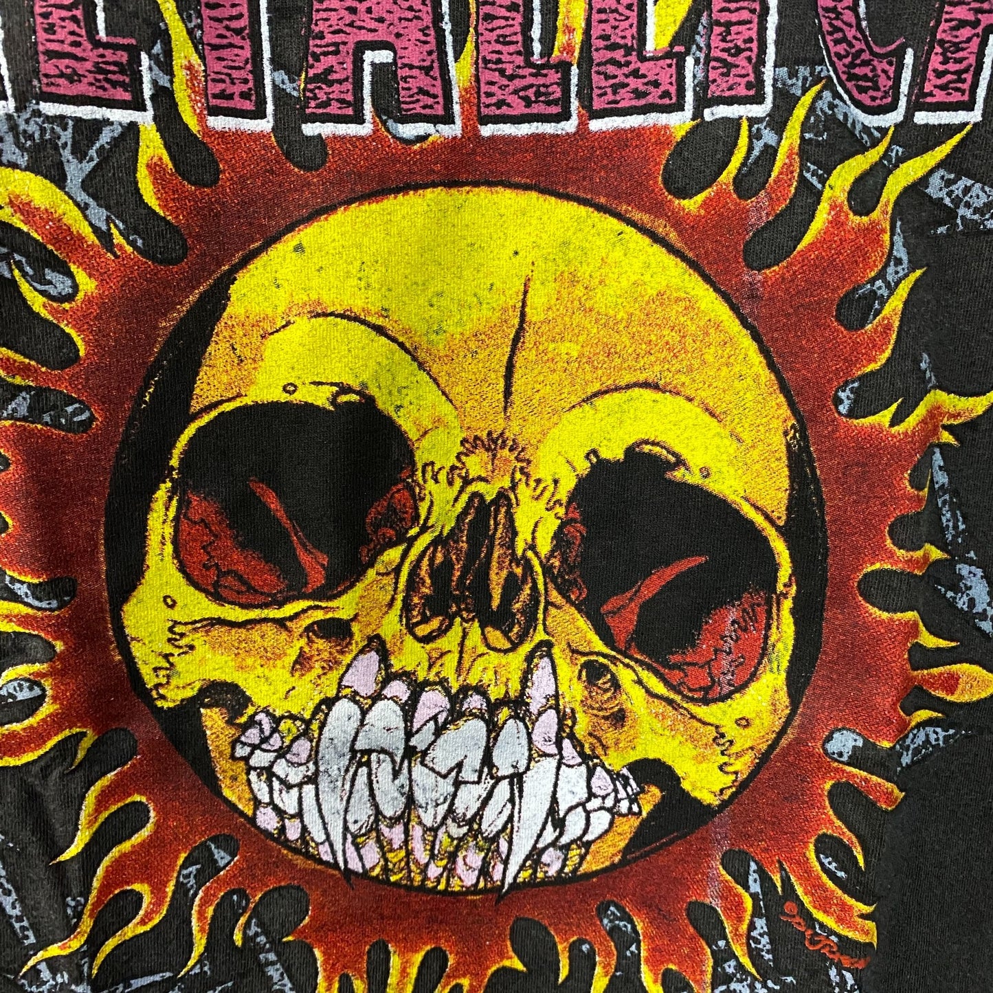 Metallica Skull Sun Heavy Metal Band T-Shirt Medium