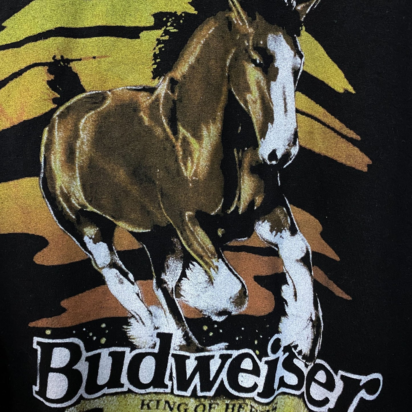Junk Food Budweiser Neon Clydesdale King of Beers Crewneck Sweatshirt XL