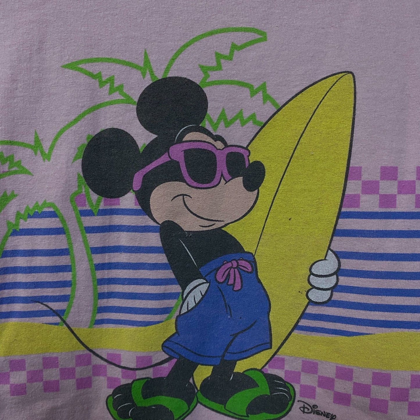 Junk Food Clothing Mickey Mouse Surf Flea Market Pink Crop T-Shirt XL