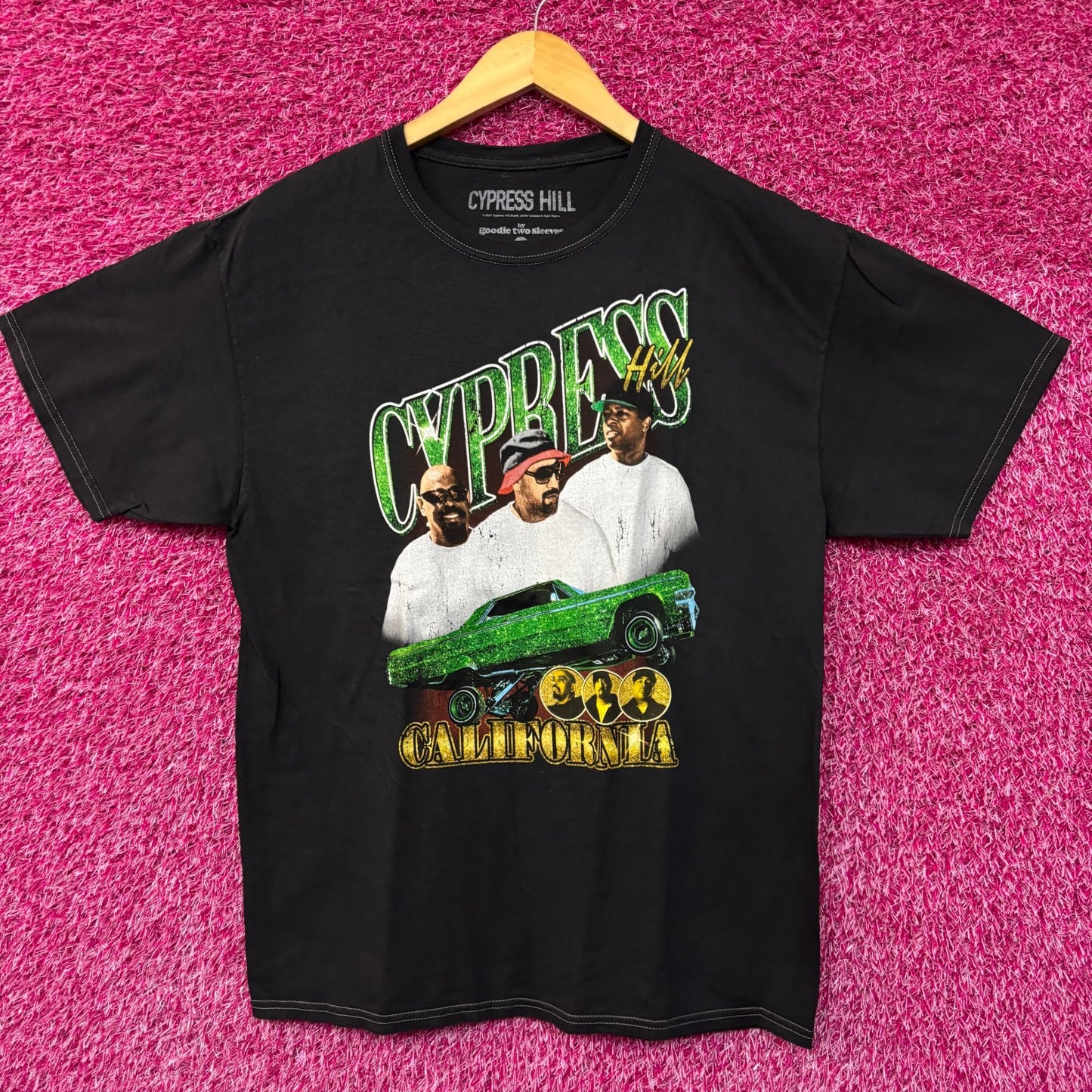 Cypress Hill Emerald Low Rider California Rap Trio Tee Large