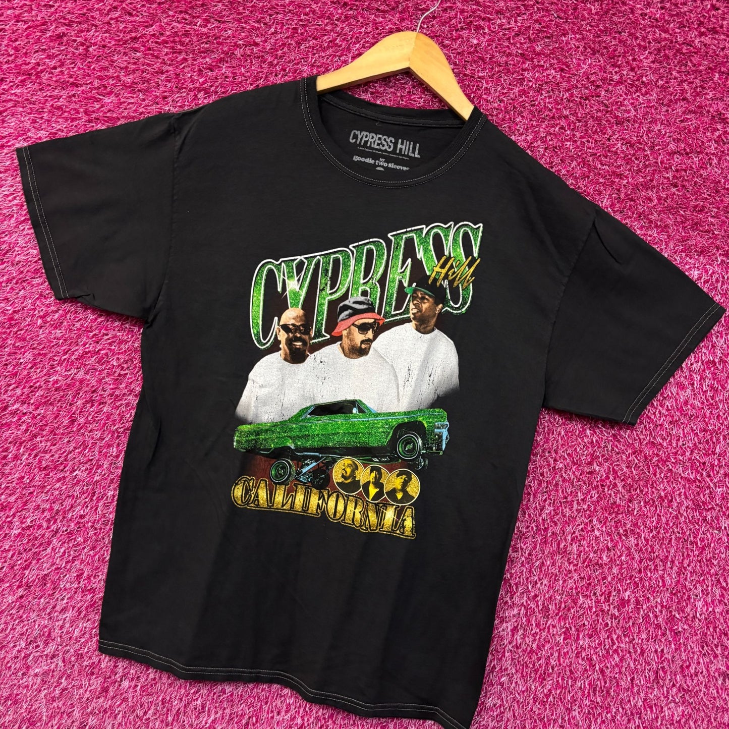 Cypress Hill Emerald Low Rider California Rap Trio Tee Large