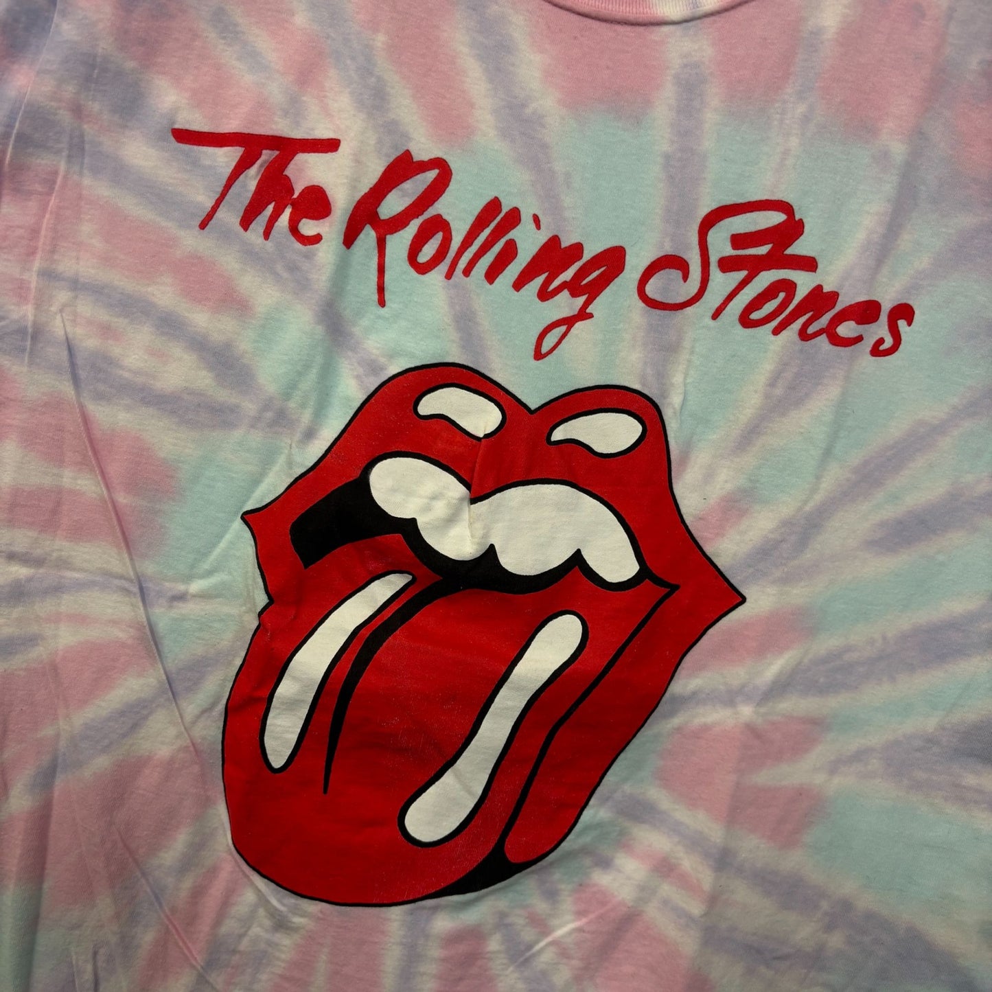 Rolling Stones pastel tie dye tshirt size large