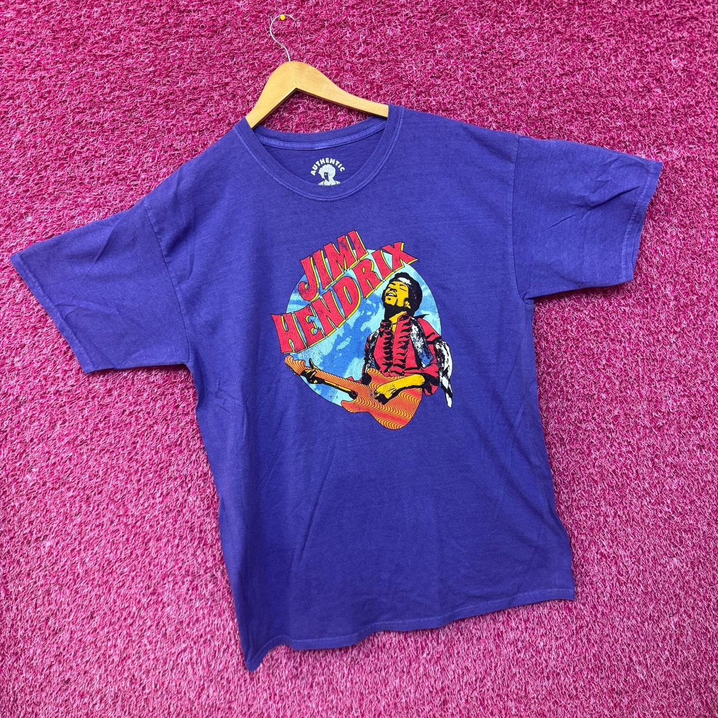 Jimi Hendrix Shredding at Woodstock Psychedelic Rock Tee XL