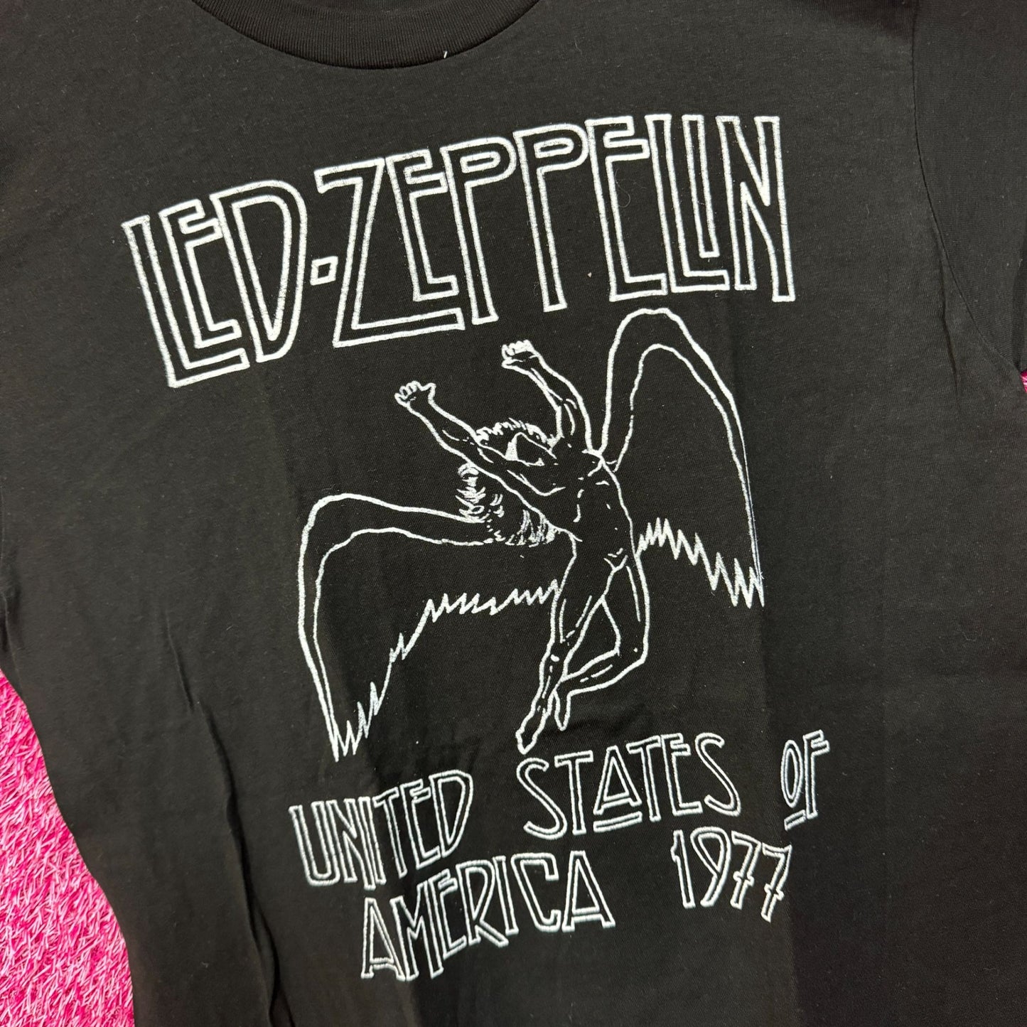 Led Zeppelin Icarus 1977 United States Tour Rock Band Tee S/M