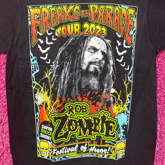 Rob Zombie Freaks on Parade Tour Industrial Rock Band Tee M