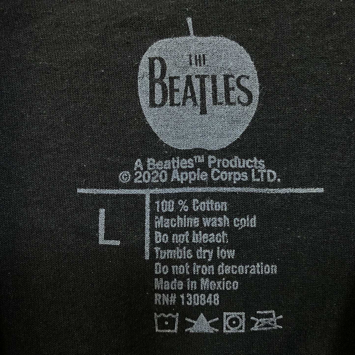 The Beatles Logo Vintage Style Graphic Design T-Shirt Large
