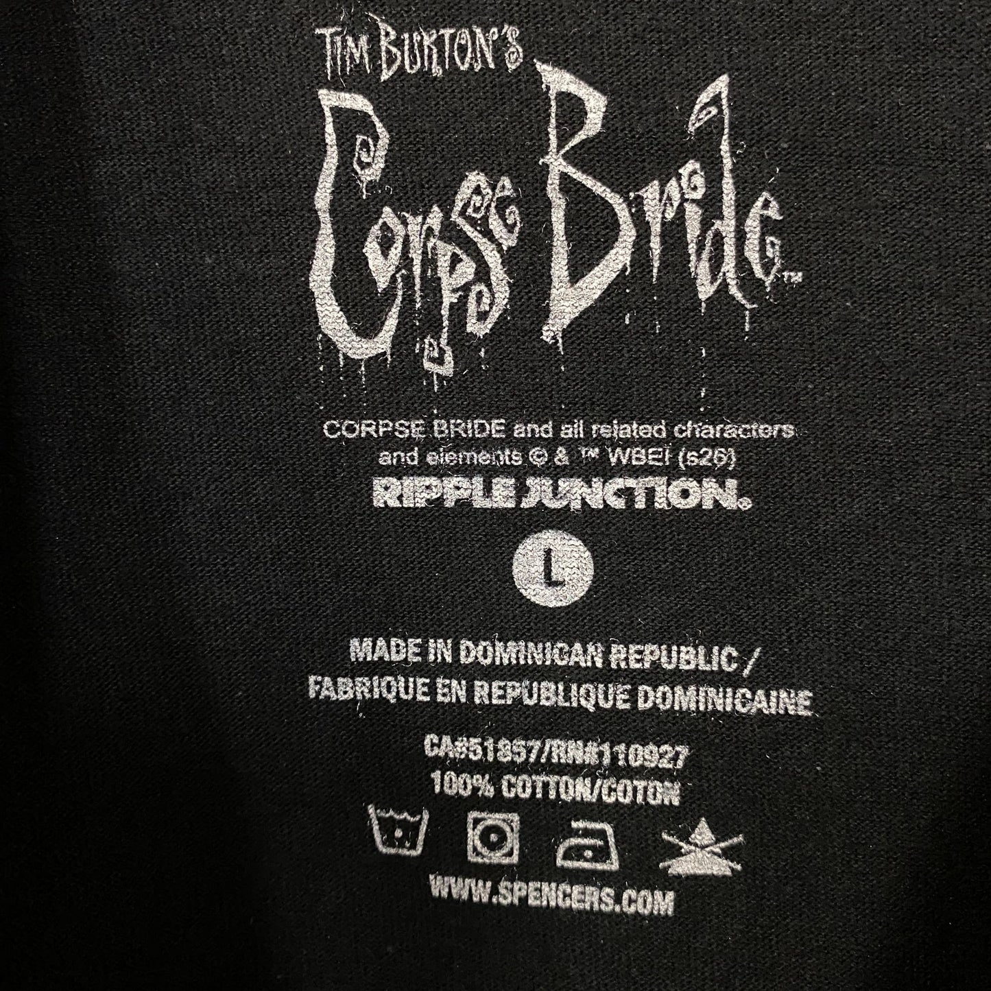 Tim Burton Corpse Bride Emily Graphic Tee Large