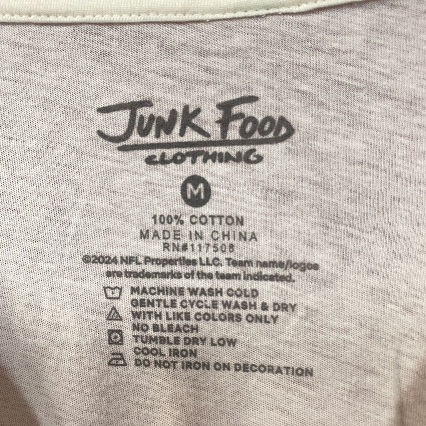Junk Food Clothing New York Giants Touchdown Long Sleeve Crop Tee Medium