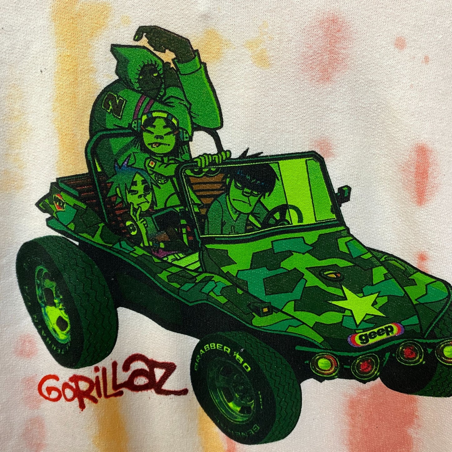 Gorillaz Self-Titled Album Cover Tie-Dye Hoodie Size Large