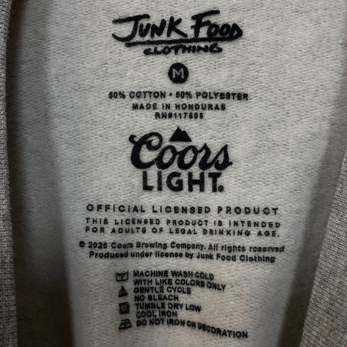 Junk Food Clothing Coors The Legend Flea Market Fleece Sweatshirt Medium