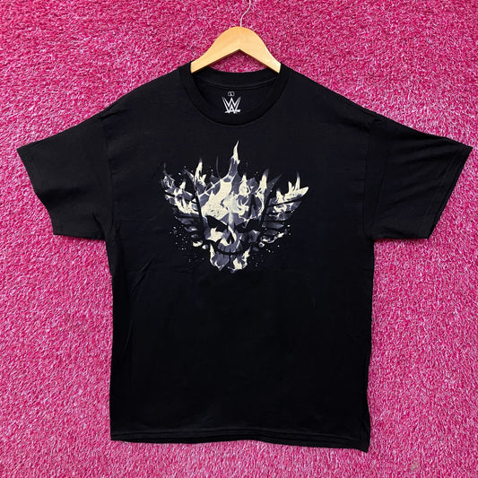 WWE Black Cody Rhodes Blue Tonal Fire Graphic T-Shirt Large