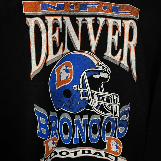 Junk Food Clothing Denver Broncos Helmet Logo Sweatshirt Small