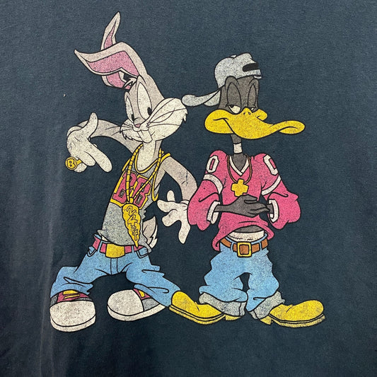 Looney Tunes Bugs Bunny Daffy Duck Criss Cross Parody Tee L