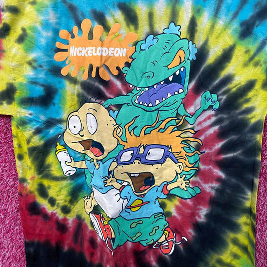 Rugrats Reptar Chasing Tommy & Chucky Nickelodeon Tie Dye L