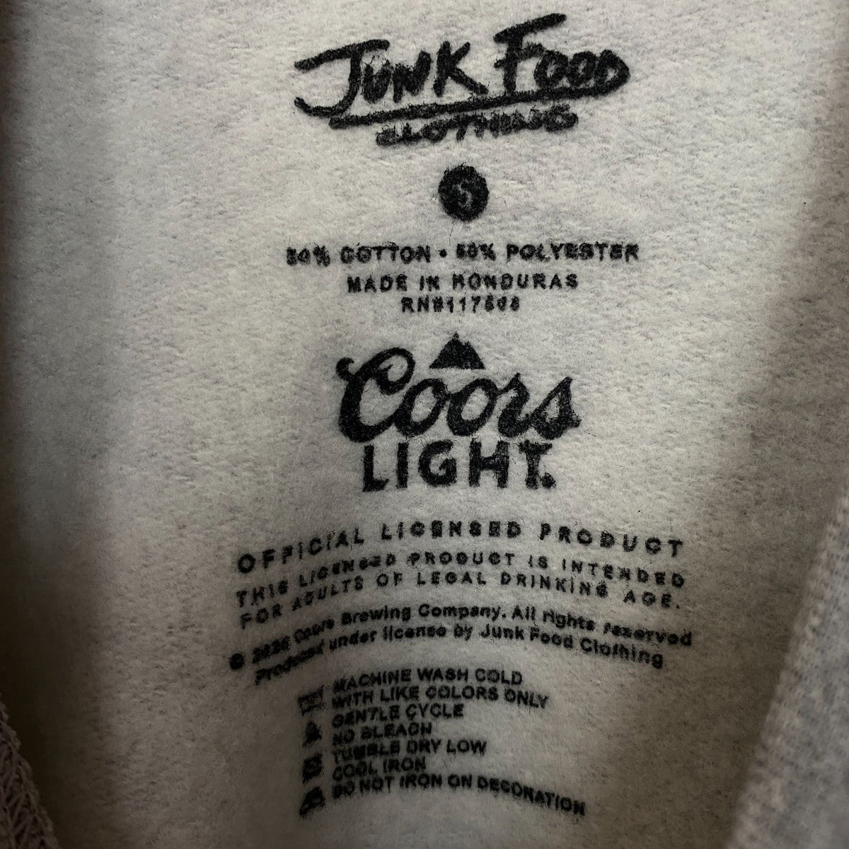Junk Food Clothing Coors The Legend Flea Market Fleece Sweatshirt Small