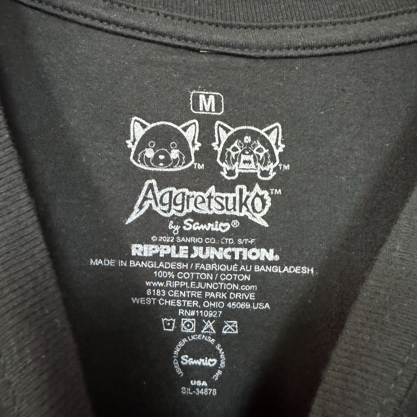 Agretsukothe Kawaii Fox Lightning Struck Sanrio Anime Tee M