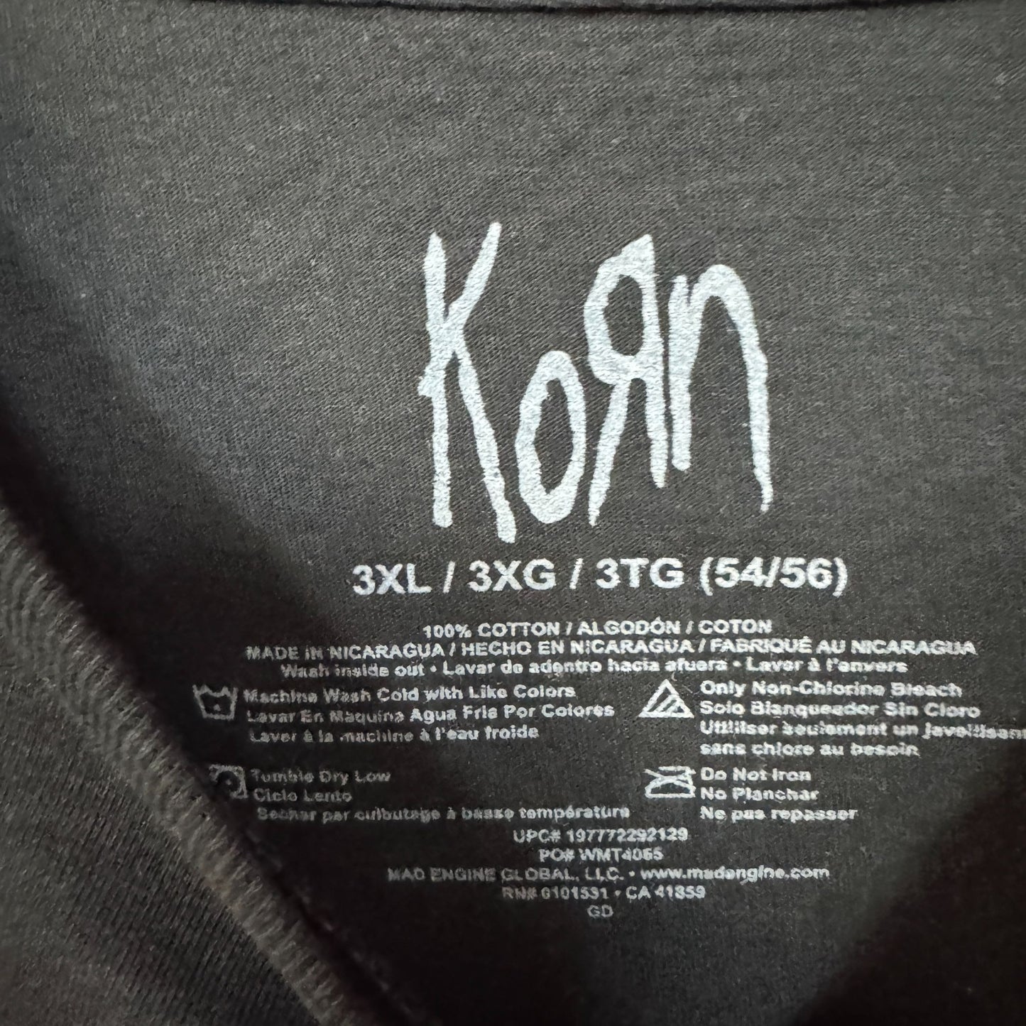 Korn Self-titled Album Cover Art Nu Metal Rock Band Tee 3XL