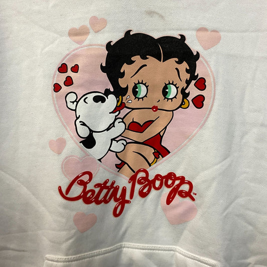 Betty Boop & Pudgy the Puppy Love Bomb Cartoon Film Hoodie L