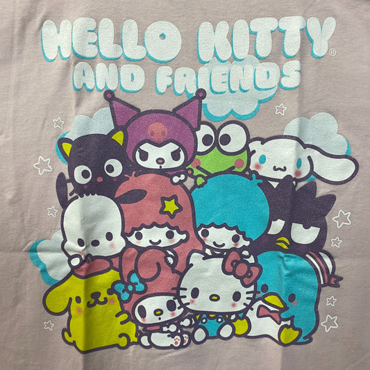 Hello Kitty and Friends Group Graphic Glitter Pink T-Shirt 2XL