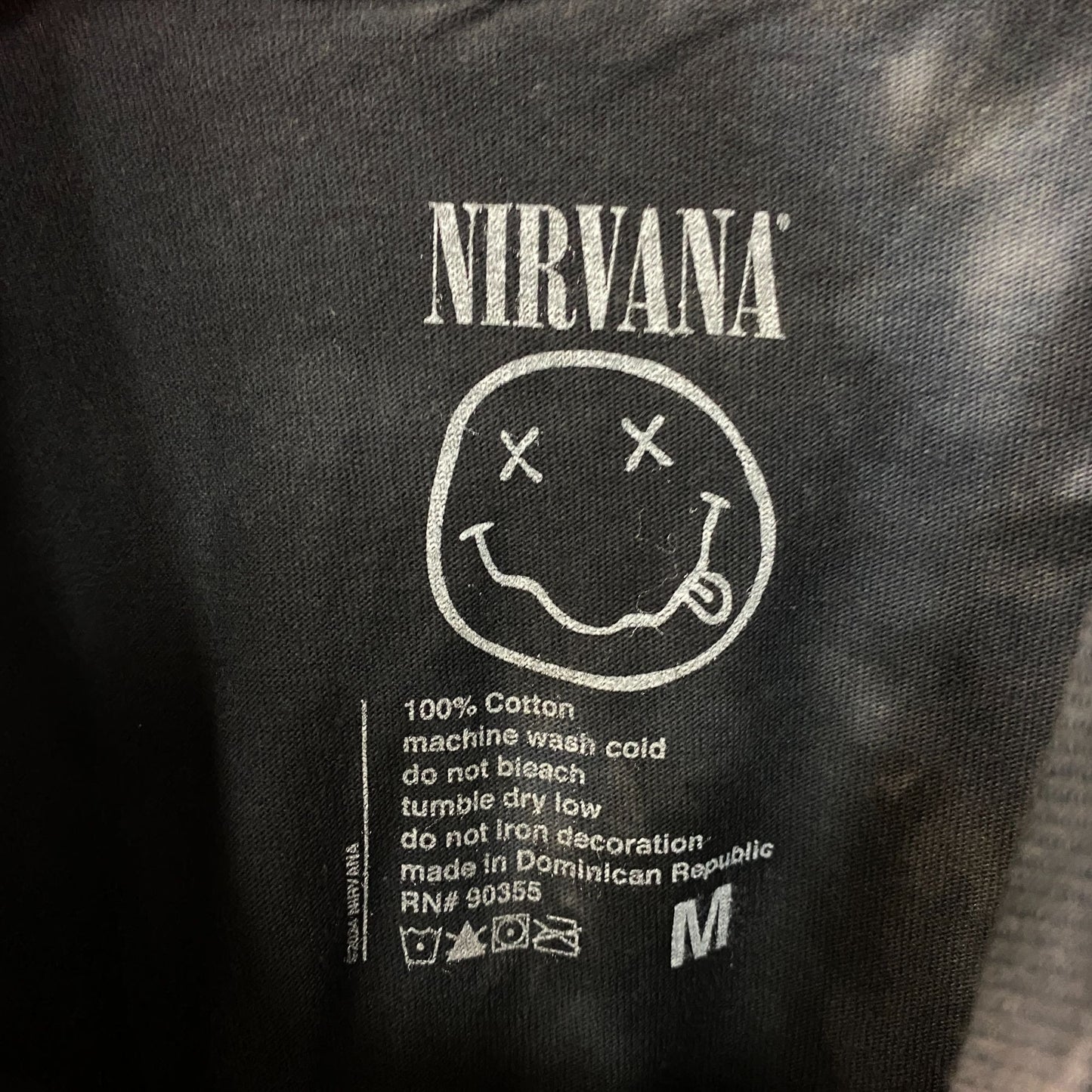 Nirvana In Utero Album Floral Heart Angel Tie Dye Tee Medium
