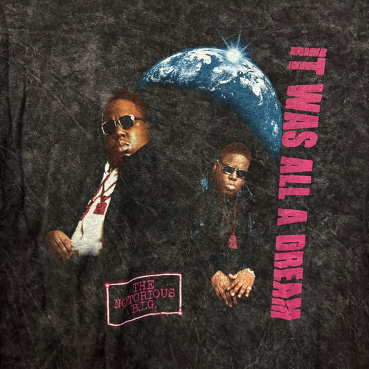Biggie Smalls It Was All A Dream Acid Wash Rap tee size large