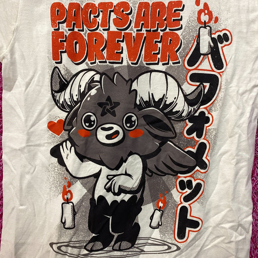 Black Matter Pacts Are Forever Baphomet Beige T-Shirt Extra Small