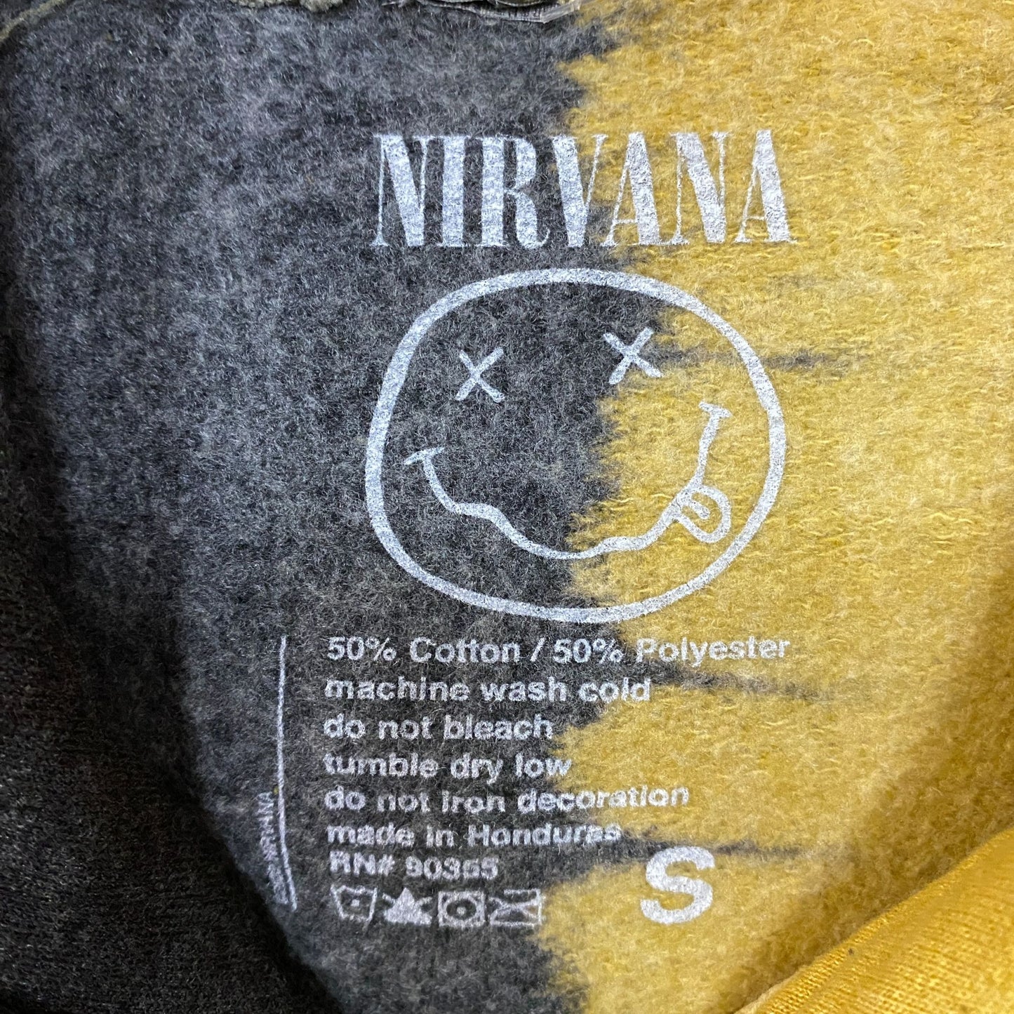 Nirvana Smiley Face Split Dye hoodie size Small