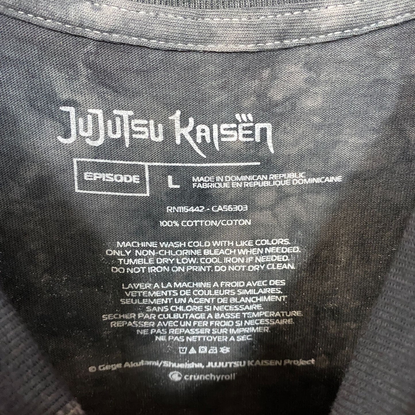 Jujutsu Kaisen Itadori Yuji Tie Dye Anime T-Shirt Large