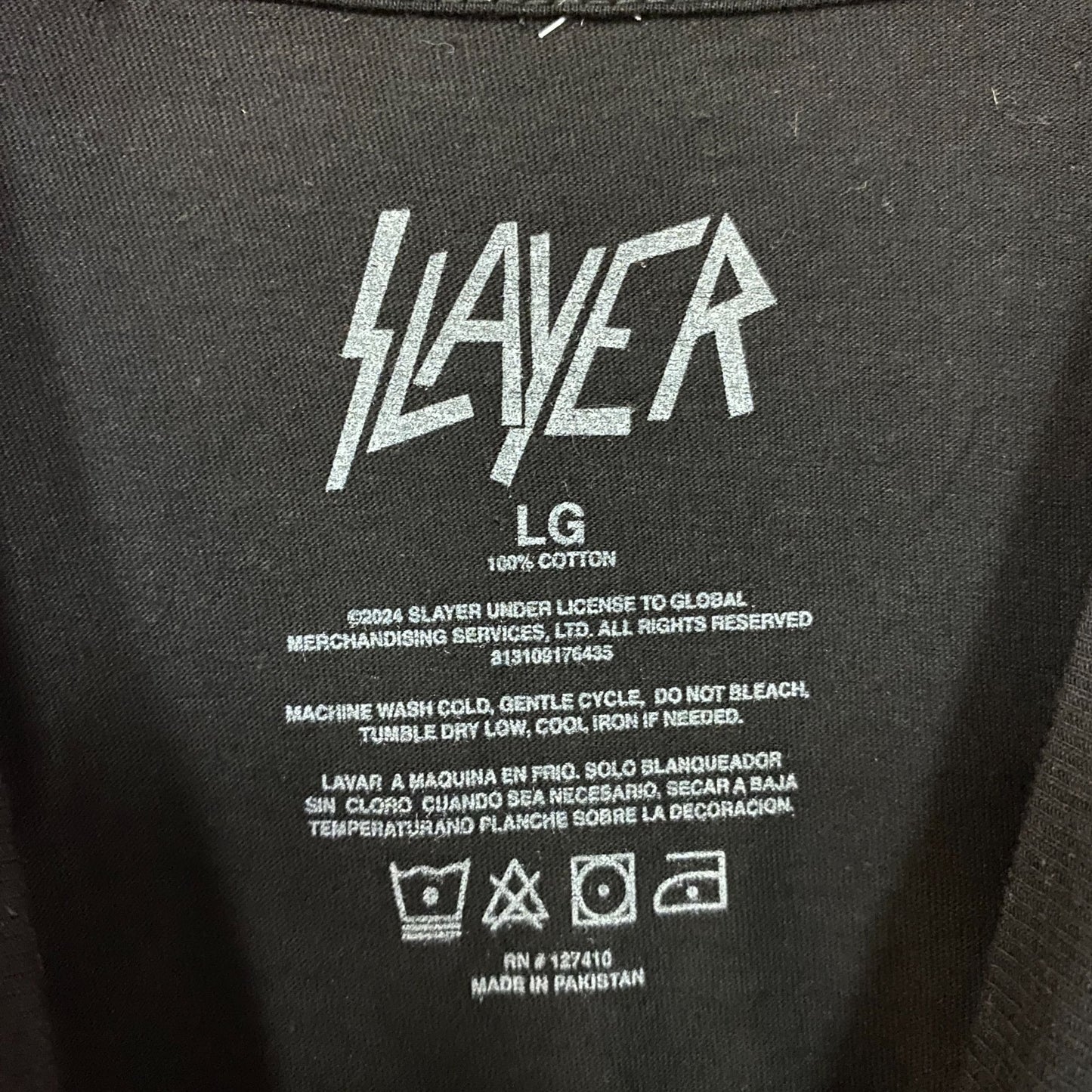 Slayer Reign in Blood Track-listing Heavy Metal Band Tee Large