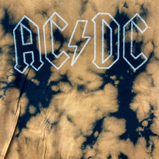 AC/DC Tie Dye Rock Band Sleeveless Croptop Medium