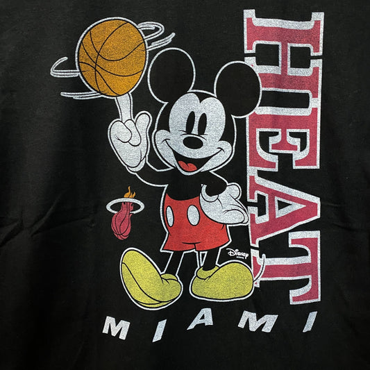 Disney x Junk Food Miami Heat Vintage Mickey Baller T-Shirt Large