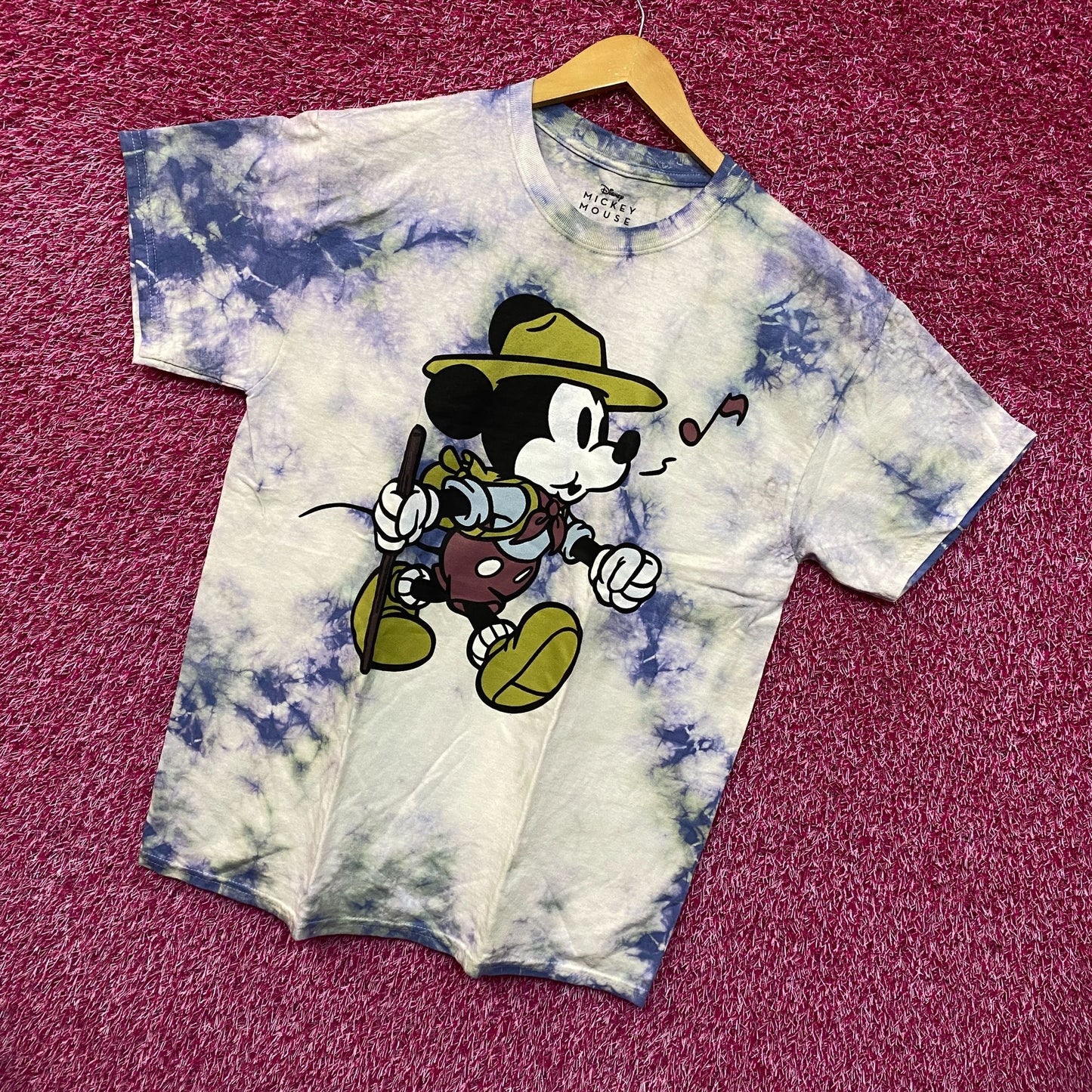 Mickey Mouse Whistlin Explorer Park Ranger Disney Tie Dye L