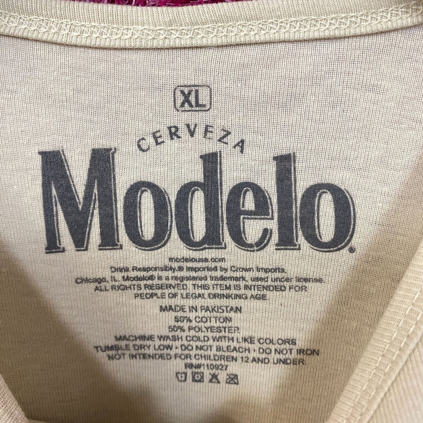 Modelo Cerveza Vintage Style Beige Crop Top XL