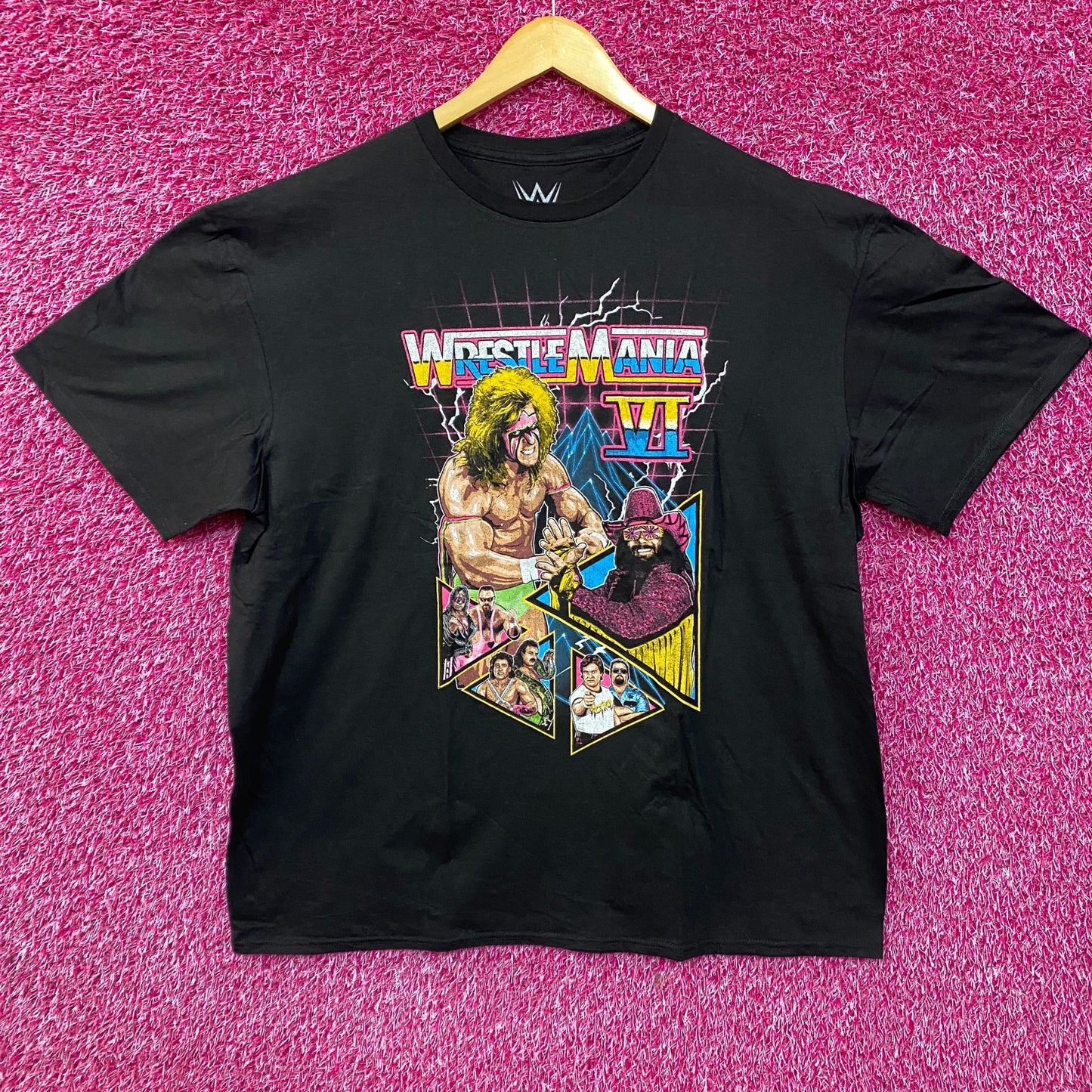 WWE Wrestlemania VI Black Short Sleeve Graphic T-Shirt 2XL