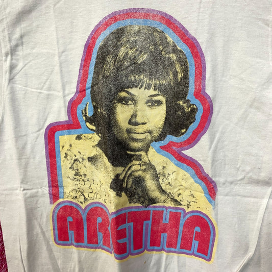 Aretha Franklin Groovy Concert Poster Queen of Soul Tee S