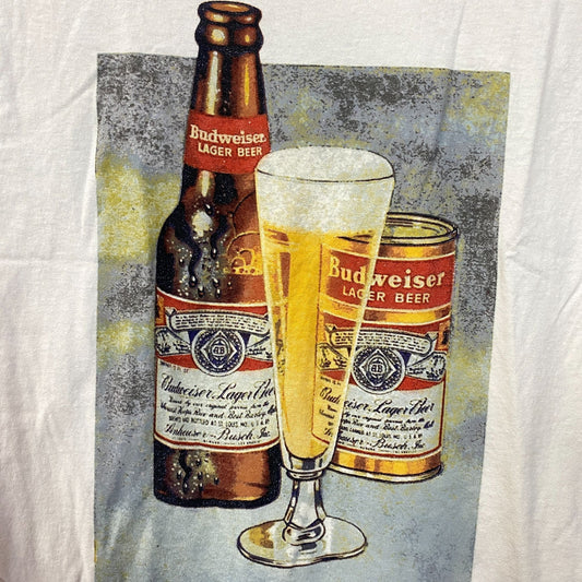Junk Food Budweiser Bottle Glass Can Graphic T-Shirt Small