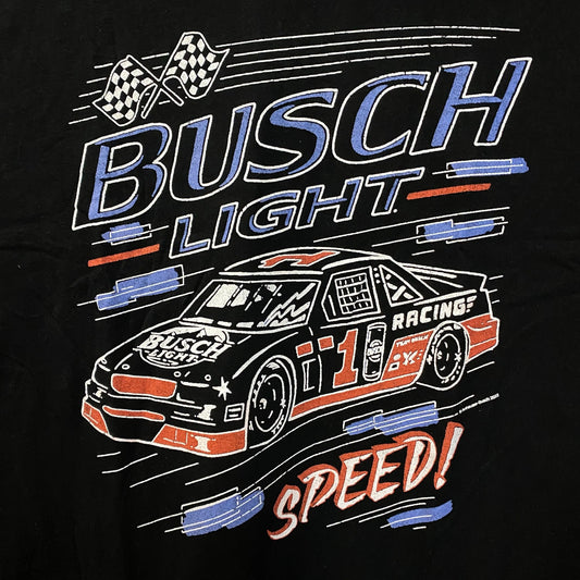 Busch Light Speed Racing Car Graphic Design T-Shirt Large