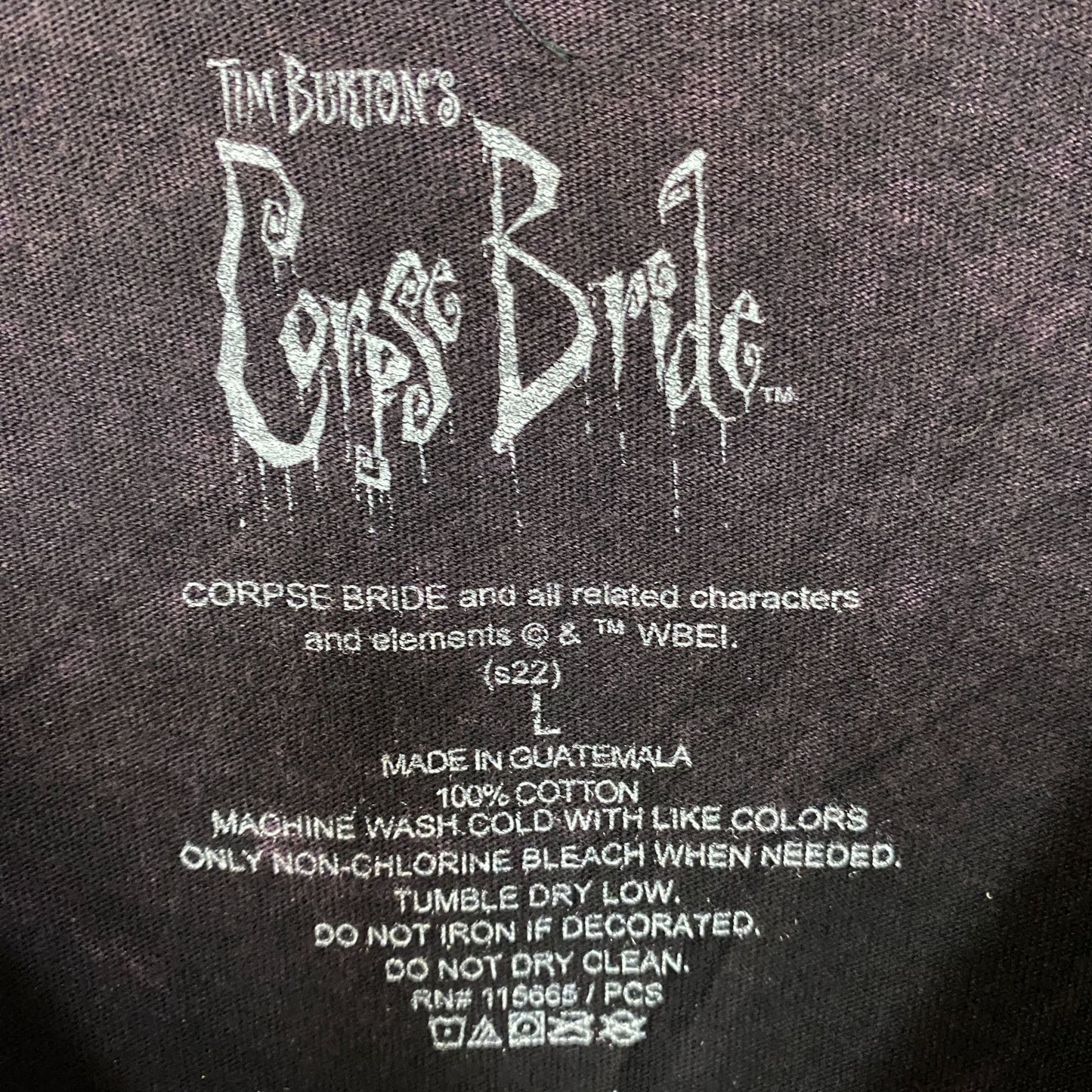 Tim Burton The Corpse Bride Emily Retro Style Graphic Design T-Shirt large