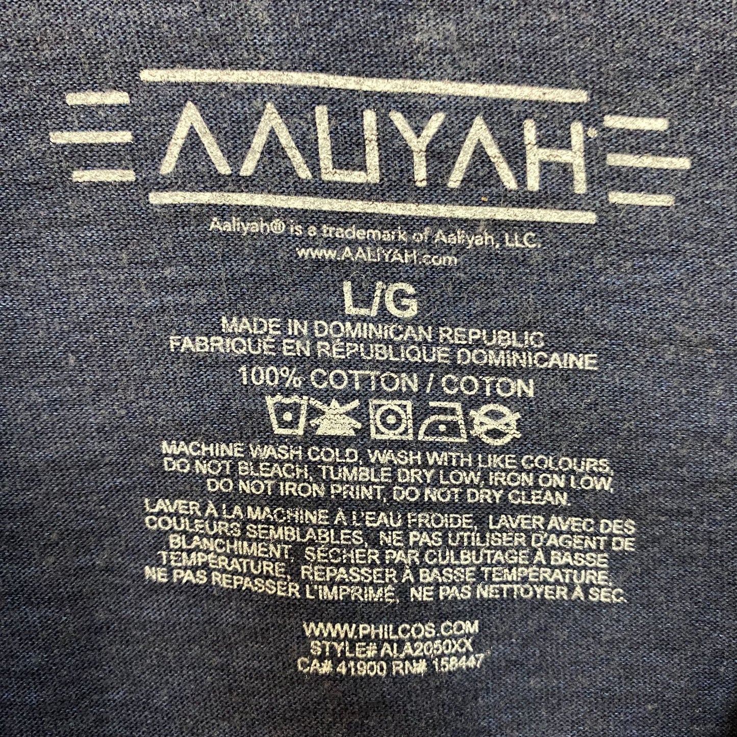 Aaliyah R&B Vintage-Style Washed Blue T-Shirt Large