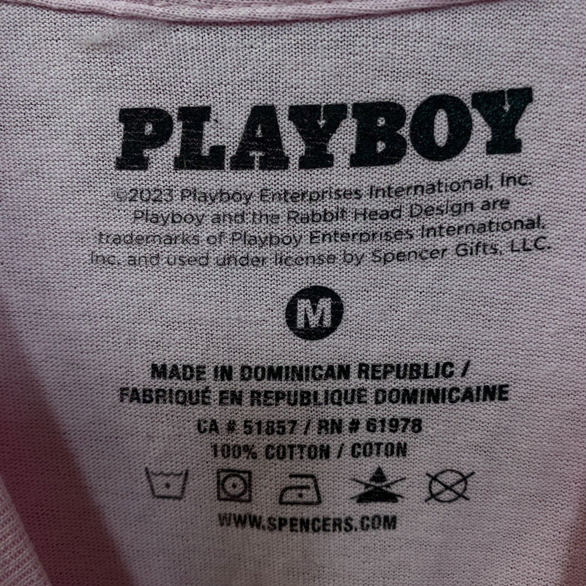 Playboy Triple Bunny Logo Rhinestone Graphic T-Shirt Medium